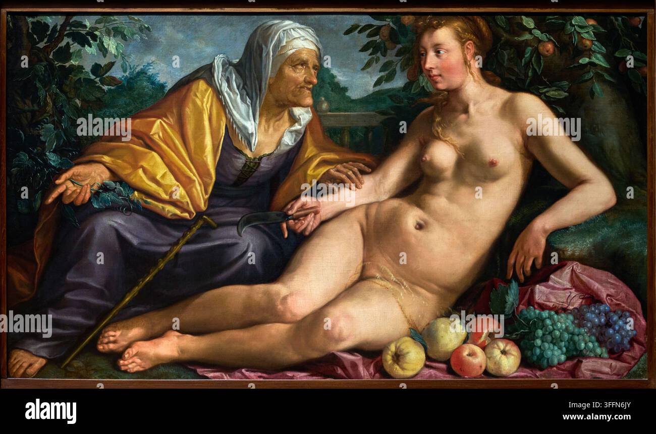 Vertumnus e Pomona, 1613, Hendrick Goltzius (1558-1617), Rijksmuseum, Amsterdam, Paesi Bassi Foto Stock