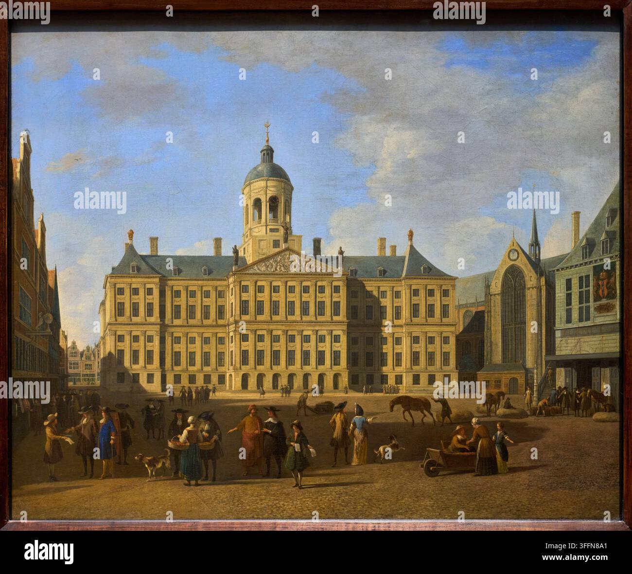 Il Municipio su Dam Square ad Amsterdam, 1693, Gerrit Adriaensz Berckheyde (1638-1698), Rijksmuseum, Amsterdam, Paesi Bassi Foto Stock