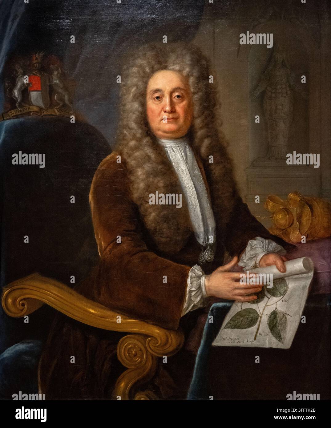 Ritratto di Sir Hans Sloane di Stephen Slaughter alla National Portrait Gallery di Londra Foto Stock