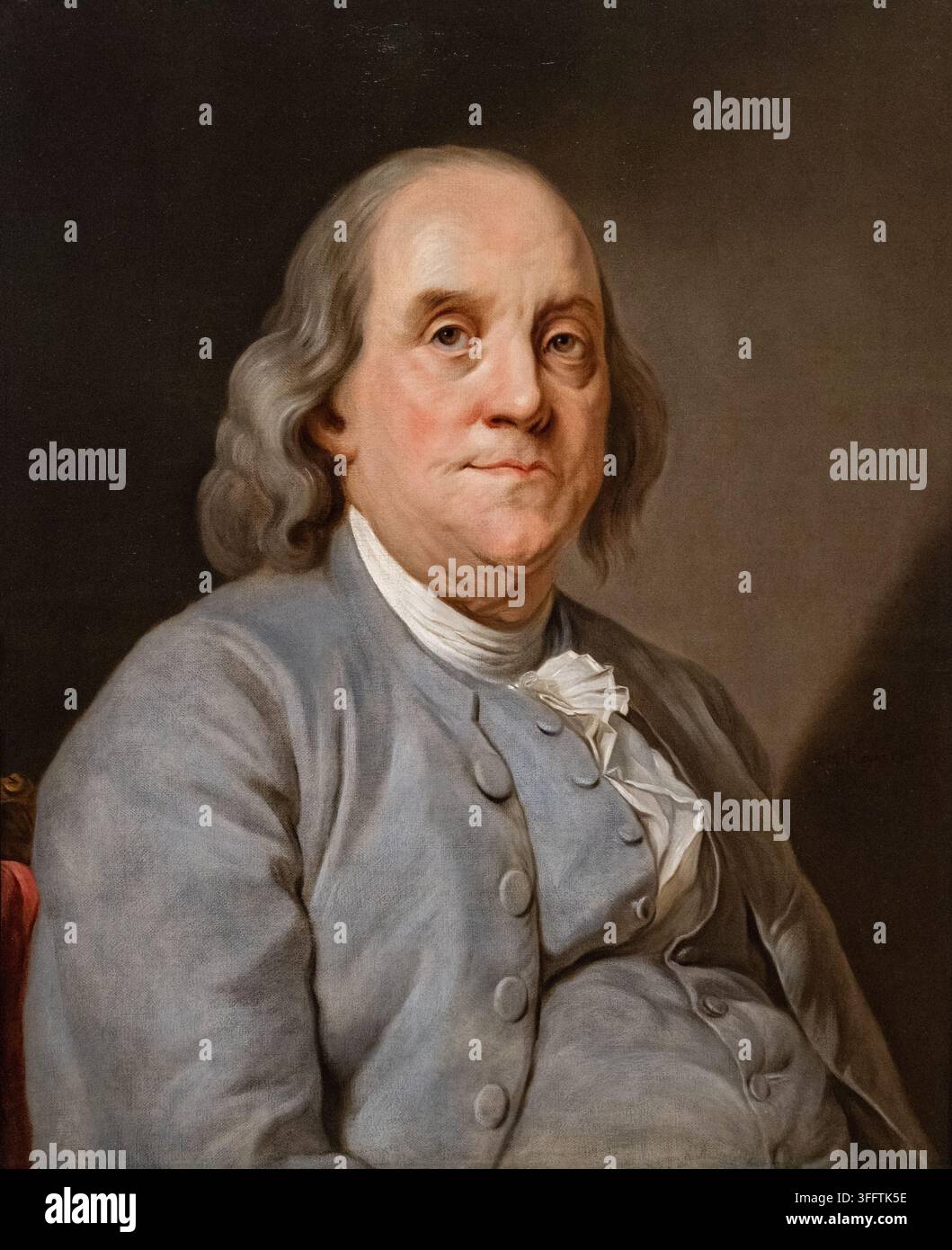 Ritratto di Benjamin Franklin di Joseph Siffred Duplessis alla National Portrait Gallery di Londra Foto Stock