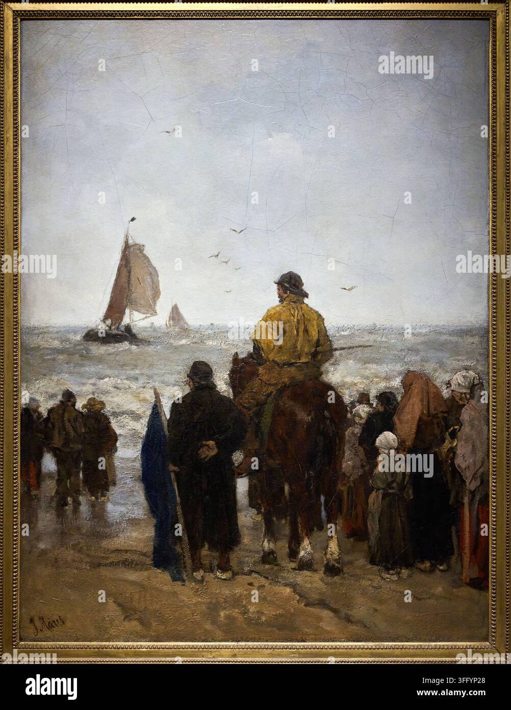 Arrivo delle barche, 1884, Jacob Maris (1837-1899), Rijksmuseum, Amsterdam, Paesi Bassi Foto Stock