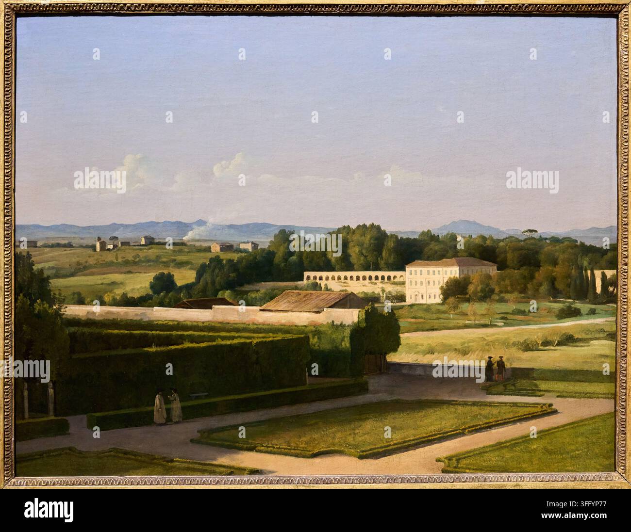 Vista dei Giardini della Villa Medici, Michel-Martin Dölling (1786-1851) Roma, 1811-1816, Rijksmuseum, Amsterdam, Paesi Bassi Foto Stock