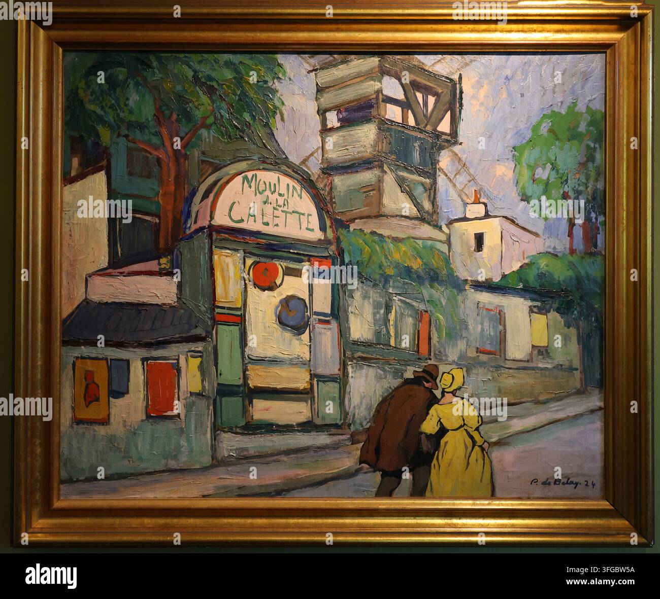 Le Moulin de la Galette (Il Mulino di La Galette), 1924, pittura a olio di Pierre de Belay, Musée de Montmartre, Parigi, Francia Foto Stock