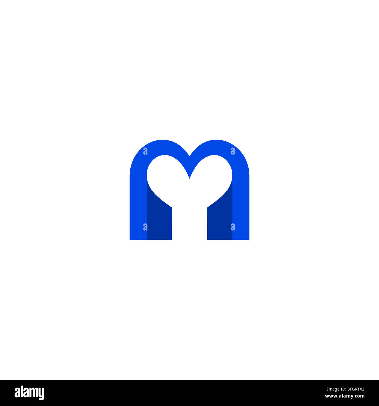 Design del Logo Lettere M Amore per le Persone. Logo M Cuore Illustrazione Vettoriale