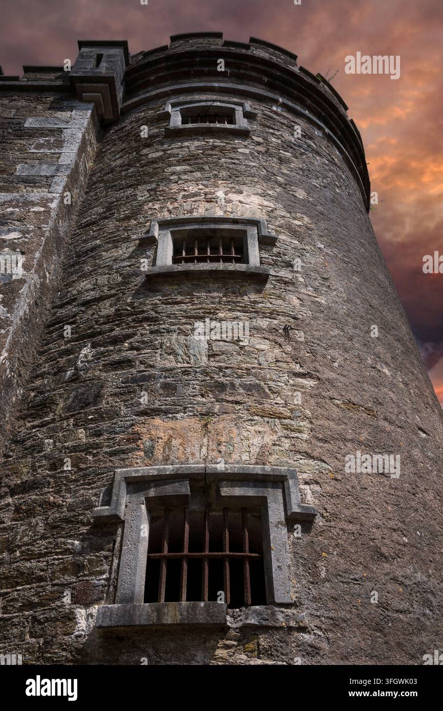 Torre della prigione storica in pietra del Cork City Gaol Foto Stock