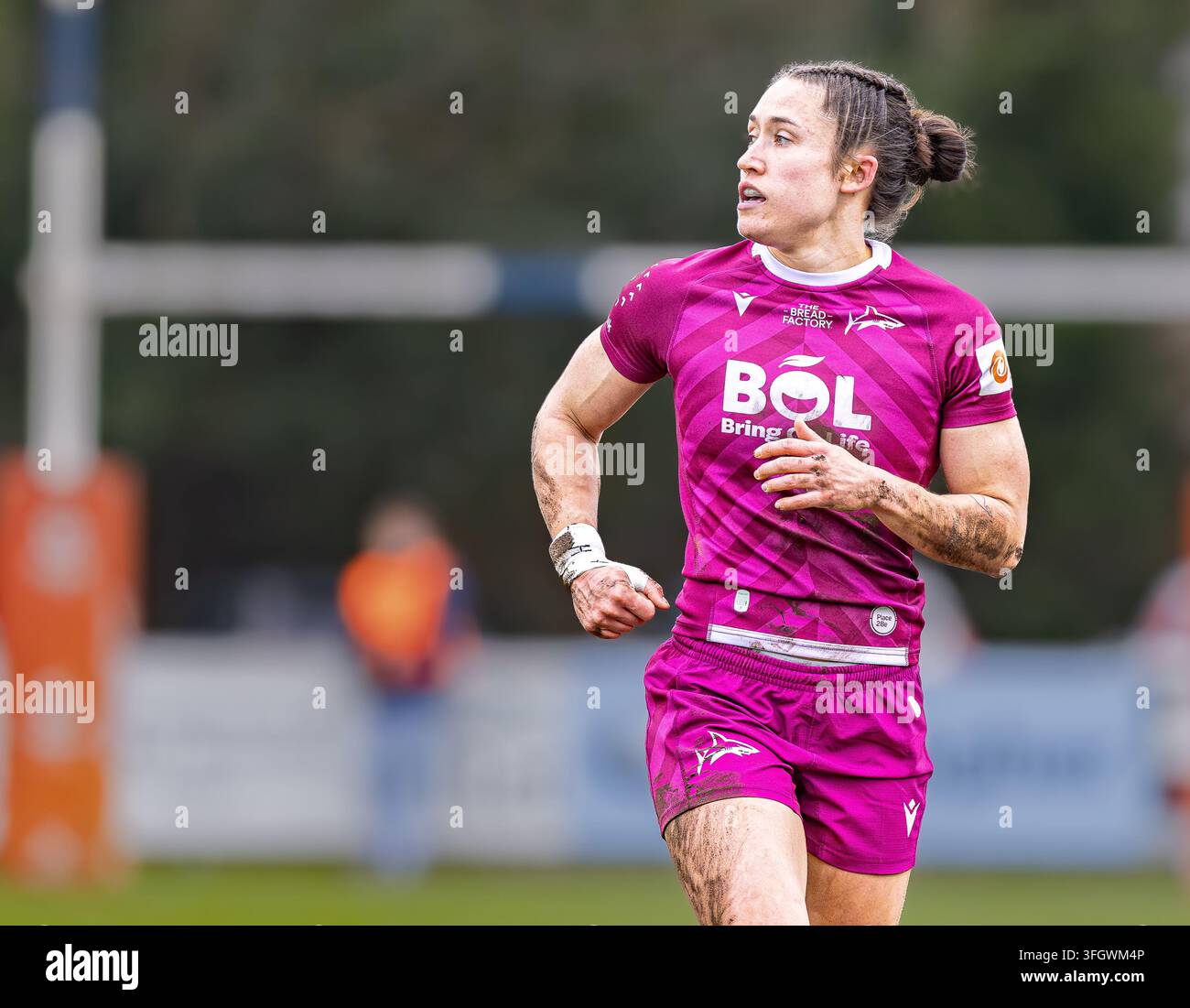 7 marzo 2026, Rhona Lloyd delle Sale Sharks in azione durante la partita PWR contro il Loughborough Lightning al Morson Group Stadium Foto Stock