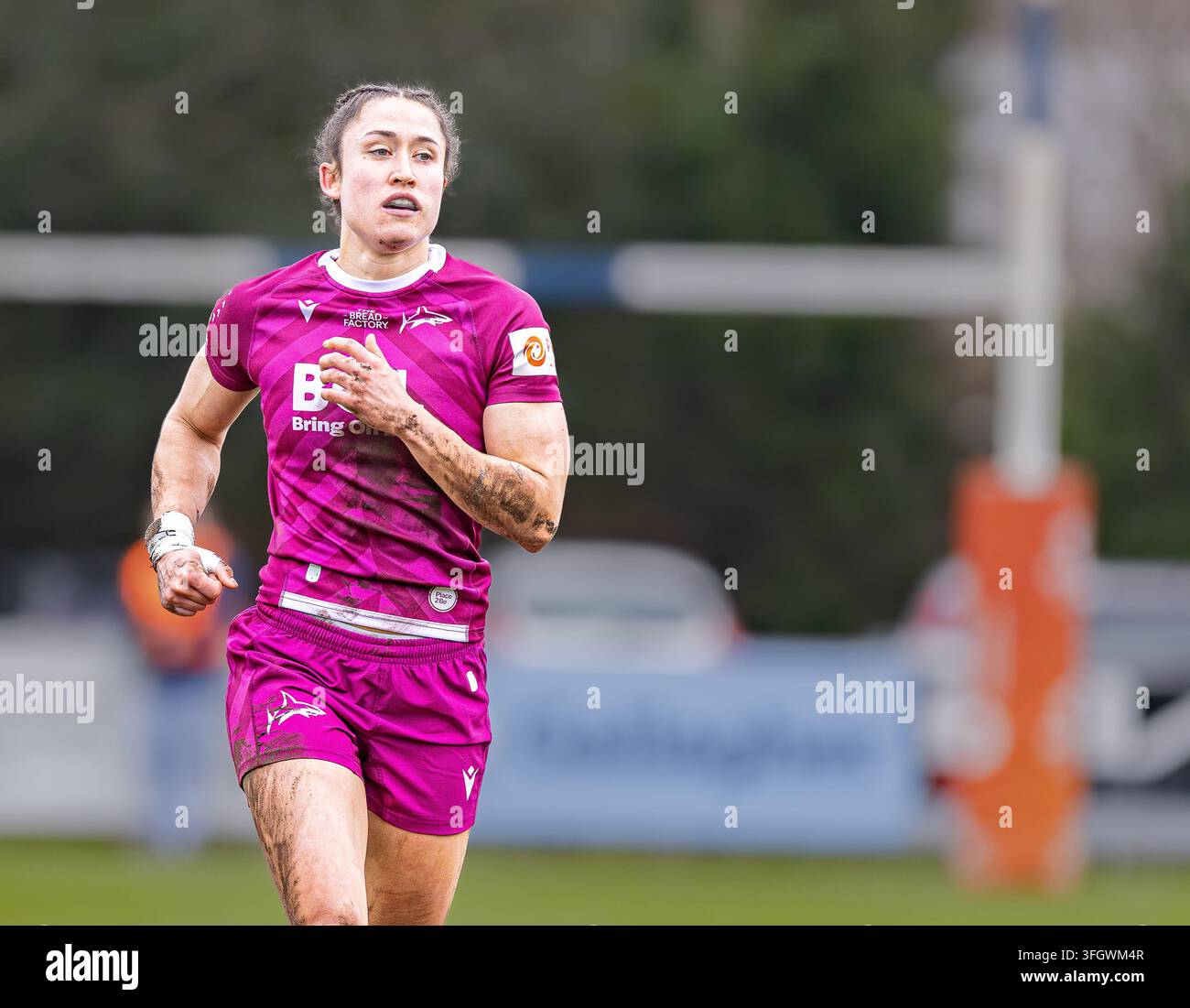 7 marzo 2026, Rhona Lloyd delle Sale Sharks in azione durante l'incontro PWR contro il Loughborough Lightning al Morson Group Stadium Foto Stock
