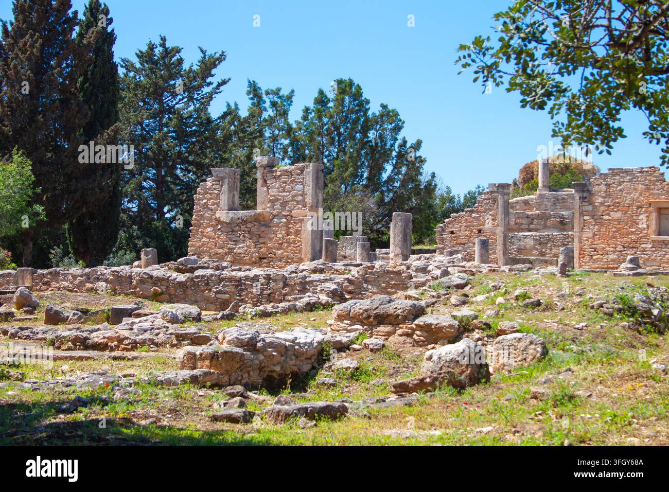 Antico Santuario di Apollo Hylates, Kourion, Lemesos, Cipro (area di Akrotiri) Foto Stock