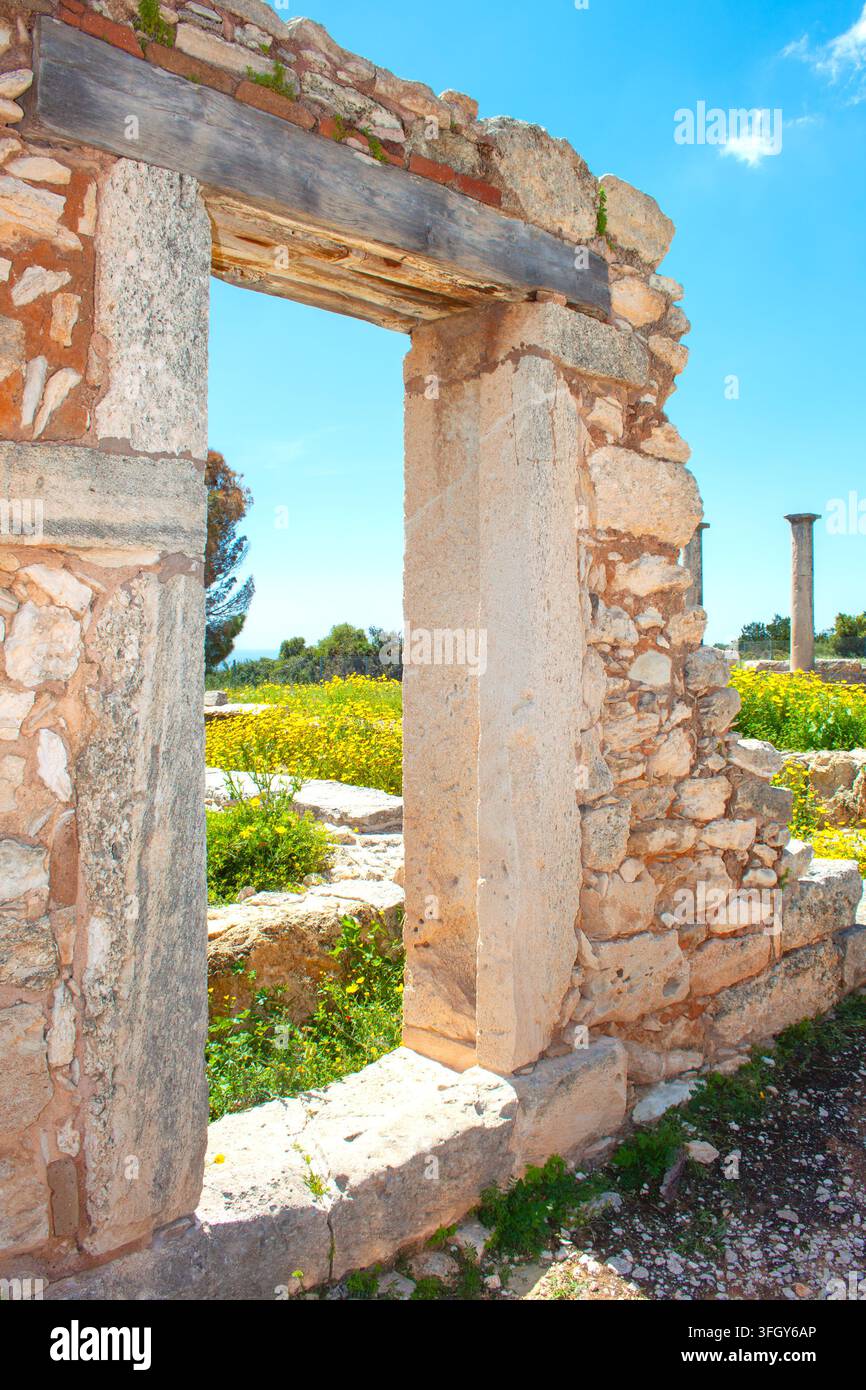 Antico Santuario di Apollo Hylates, Kourion, Lemesos, Cipro (area di Akrotiri) Foto Stock