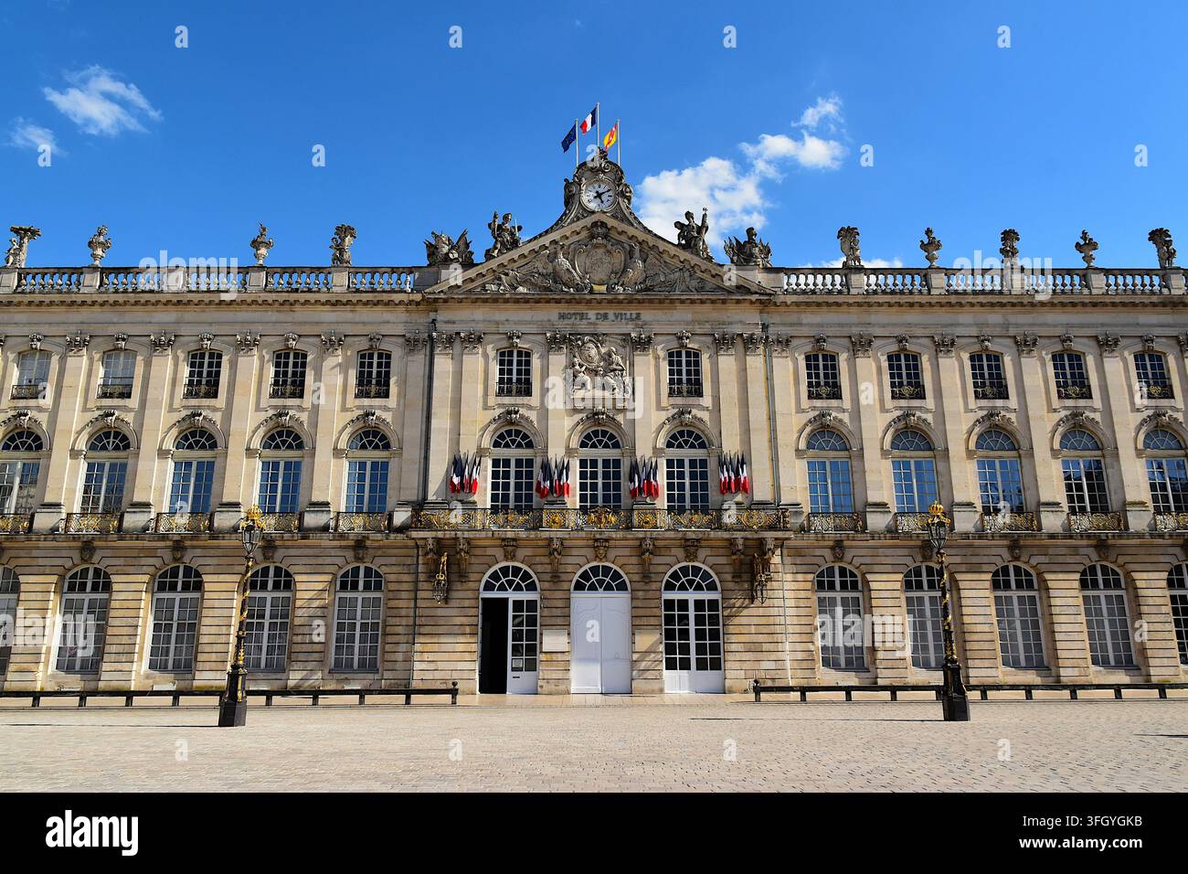 La facciata del Municipio di Nancy su Place Stanislas Foto Stock