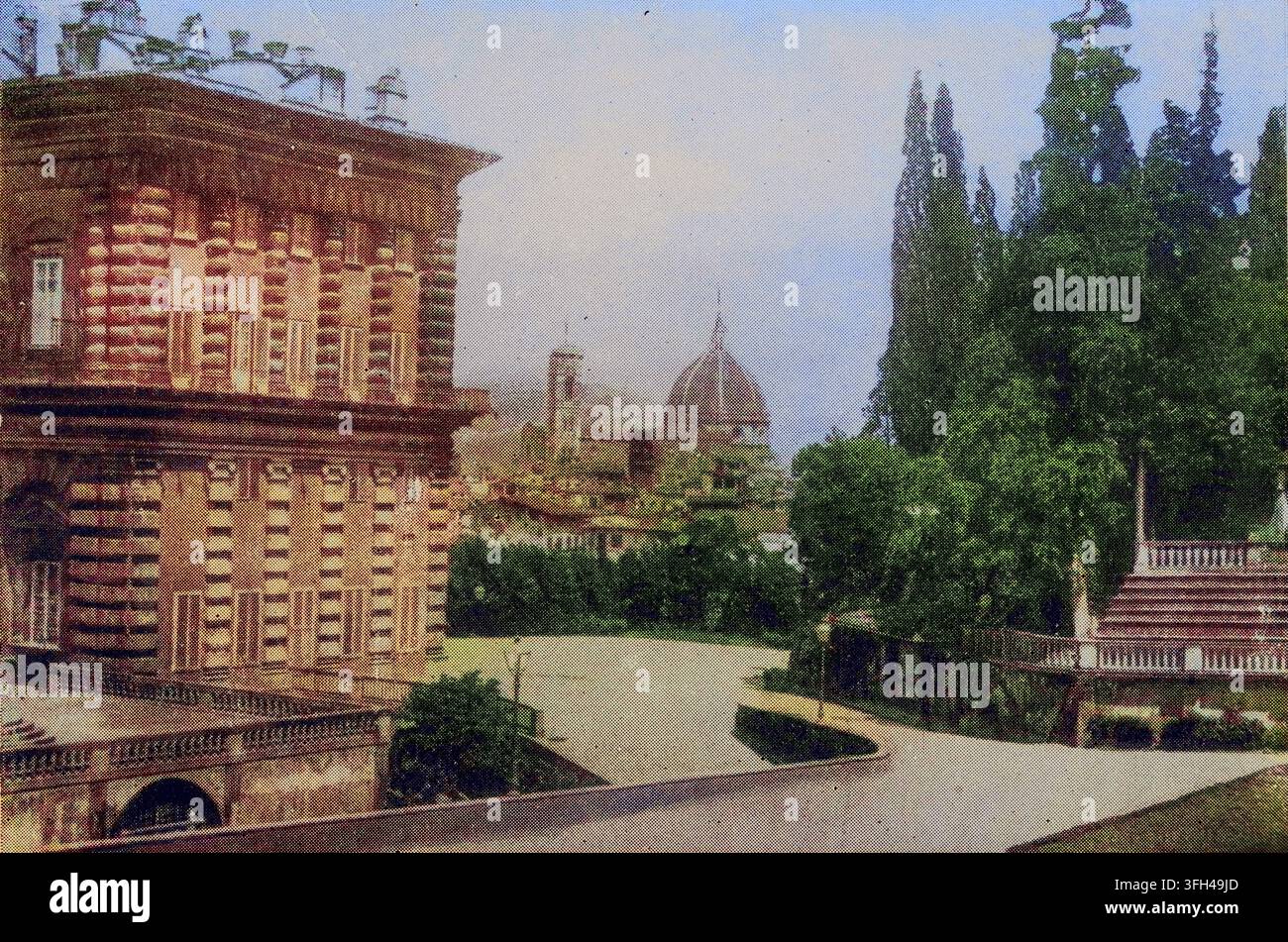Cattedrale nel Giardino di Boboli, Firenze, Italia. Duomo di Firenze o Duomo di Firenze destinazione turistica a firenze, Toscana. Stile gotico. Boboli Foto Stock