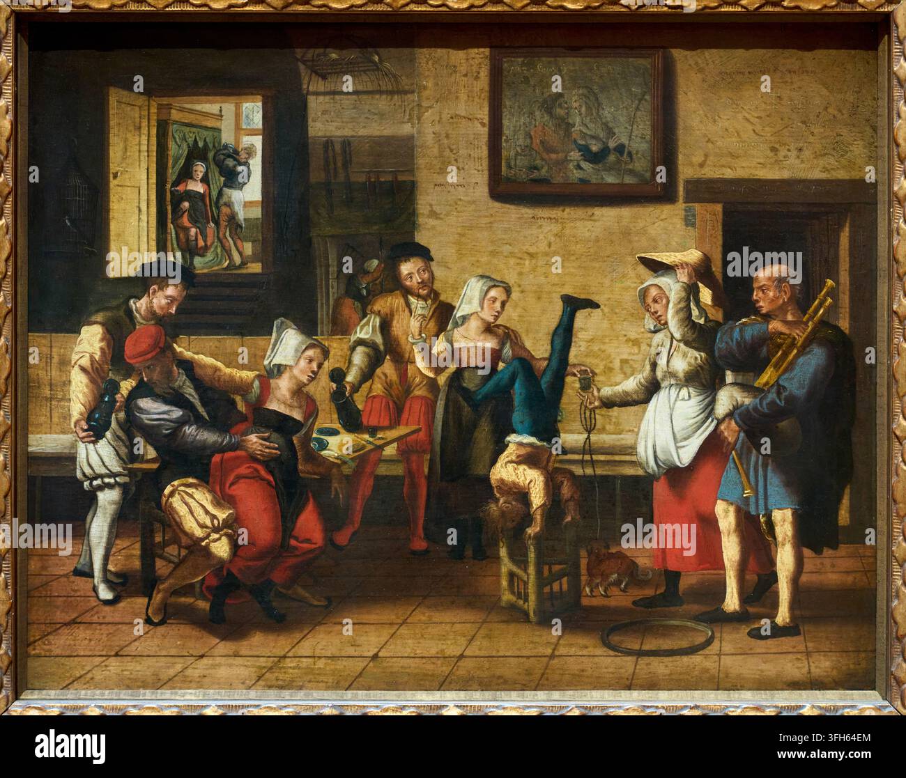 Scena da taverna, Jan van Amstel (Amsterdam 1490/1510 – Anversa 1537/1544), KMSKA, Museo reale delle belle arti, Anversa, Belgio Foto Stock