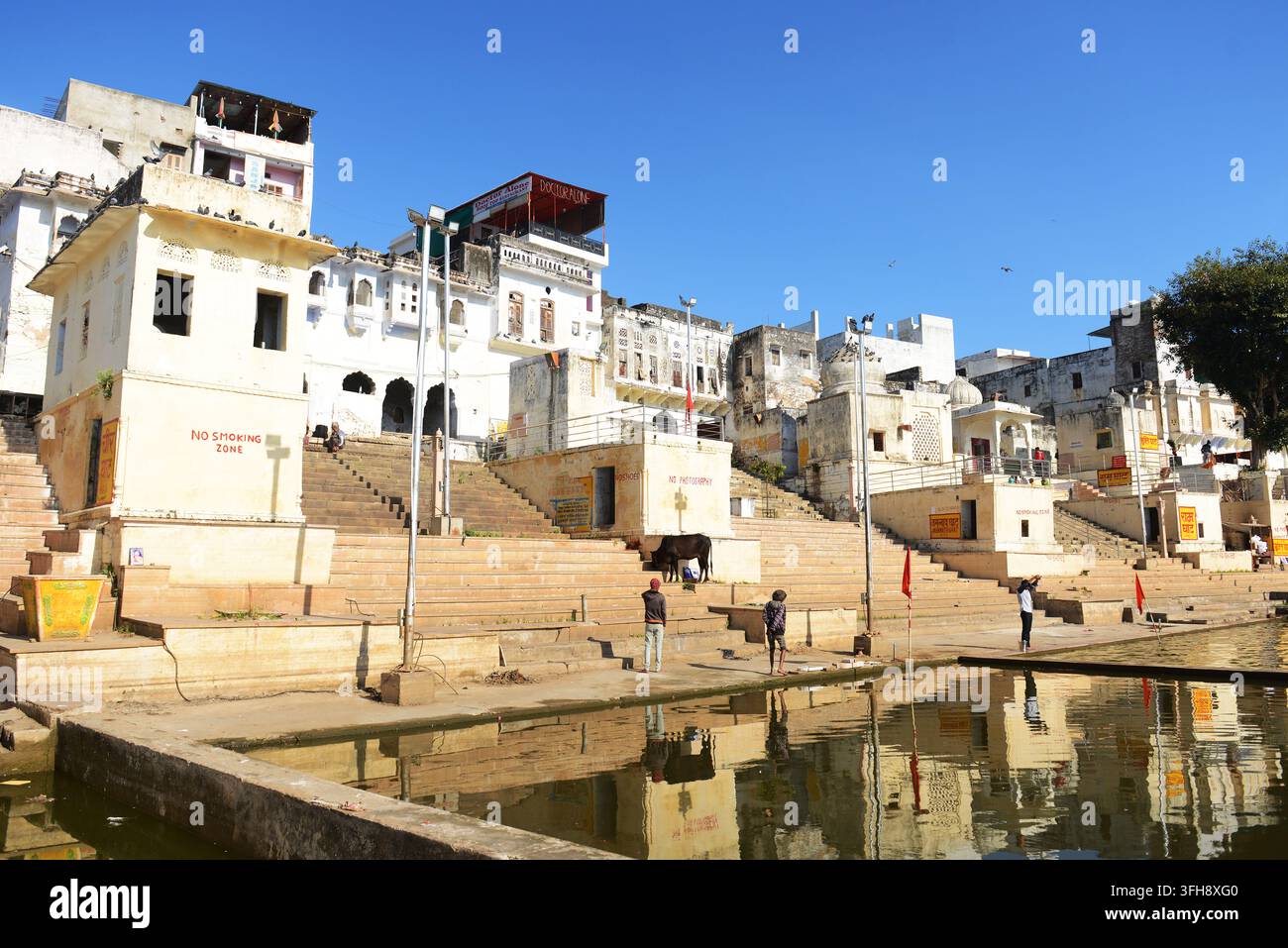 Il lago sacro di Pushkar, Rajasthan, India. Foto Stock