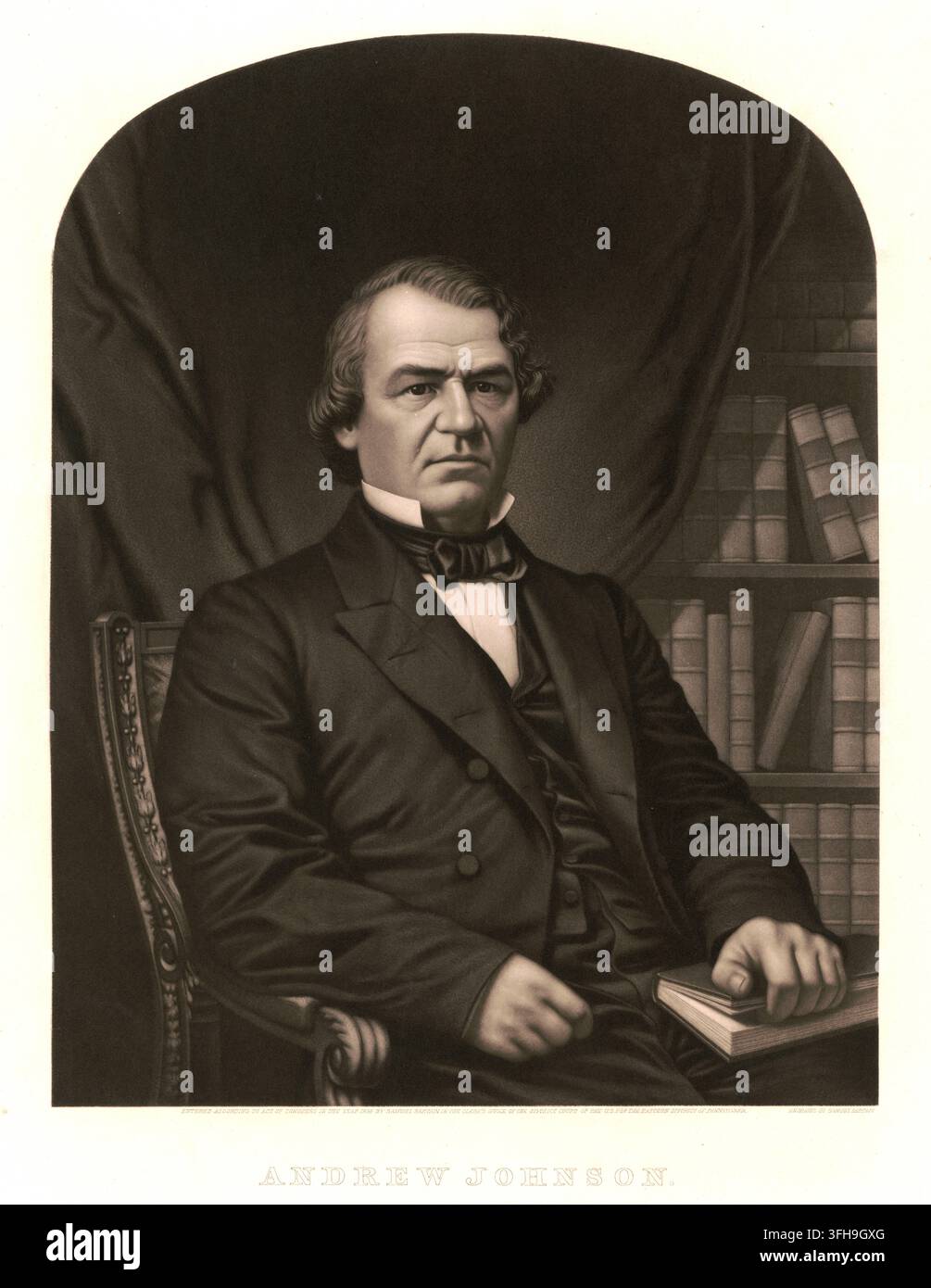 Andrew Johnson, nato il 29 dicembre 1808 a Raleigh, Carolina del Nord, morto il 31 luglio 1875 a Carter Station, Tennessee, era un politico statunitense Foto Stock