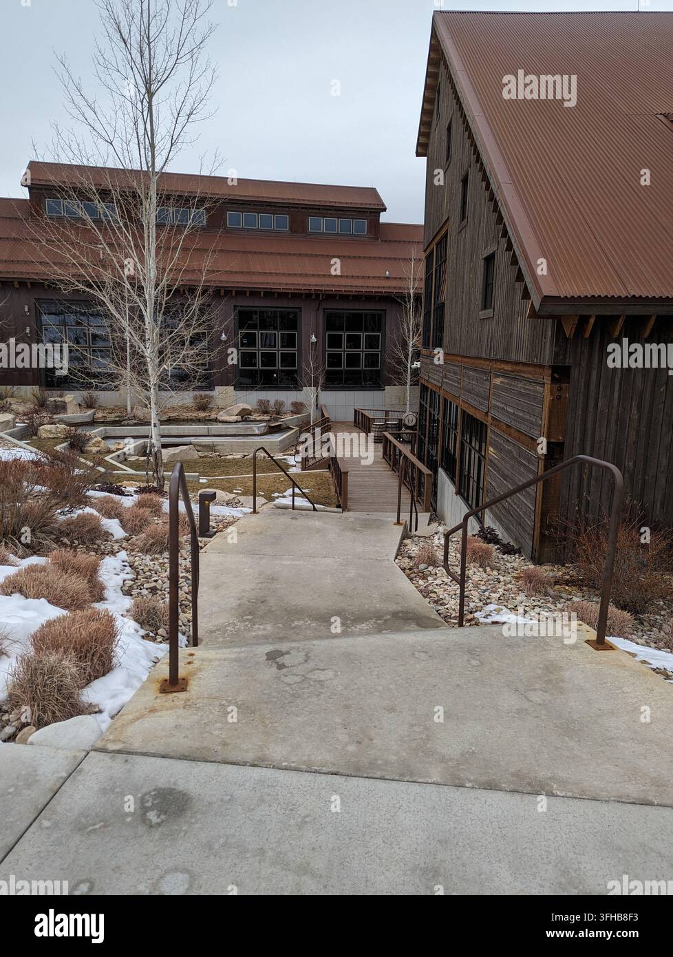 Il fascino rustico di una piccola distilleria di whisky a Park City, Utah. Foto Stock
