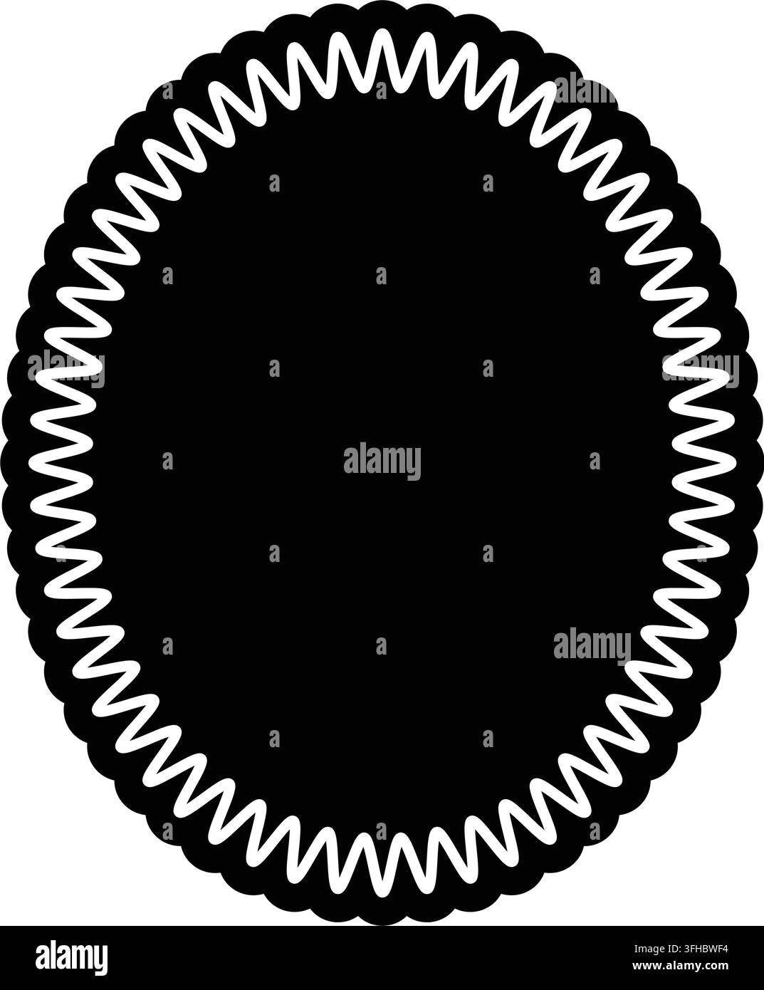 Bordo decorativo a conchiglia spesso con bordi organici arrotondati Illustrazione Vettoriale