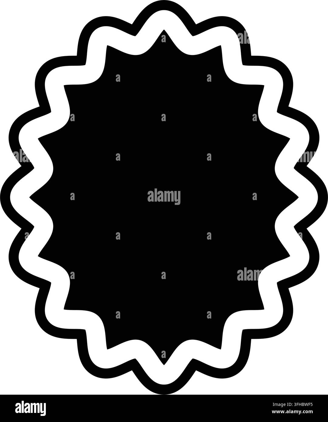 Bordo decorativo doppio ondulato con curve organiche Illustrazione Vettoriale