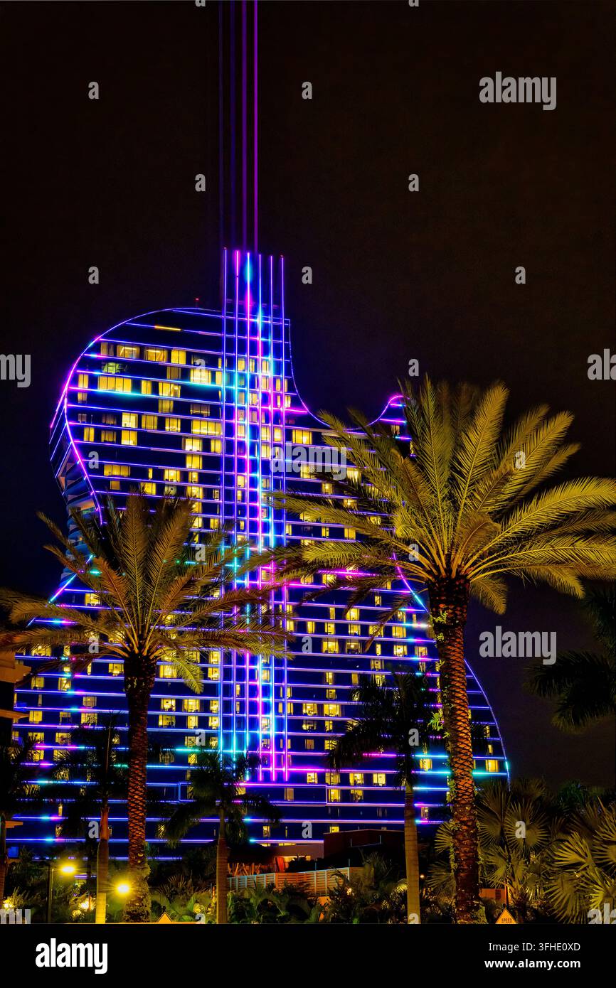 Spettacolo di luci dell'hotel Guitar Foto Stock