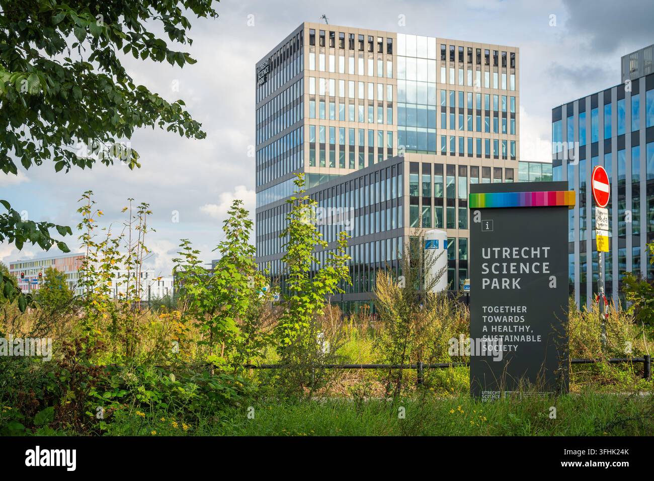 Utrecht, Paesi Bassi, 13 settembre 2026, Cartello dell'Utrecht Science Park al campus dell'Università di Utrecht Foto Stock