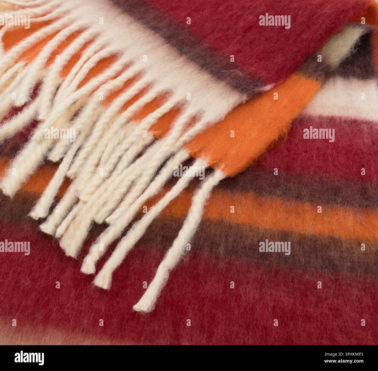 Coperta sfumata a strisce multicolore in primo piano Foto Stock