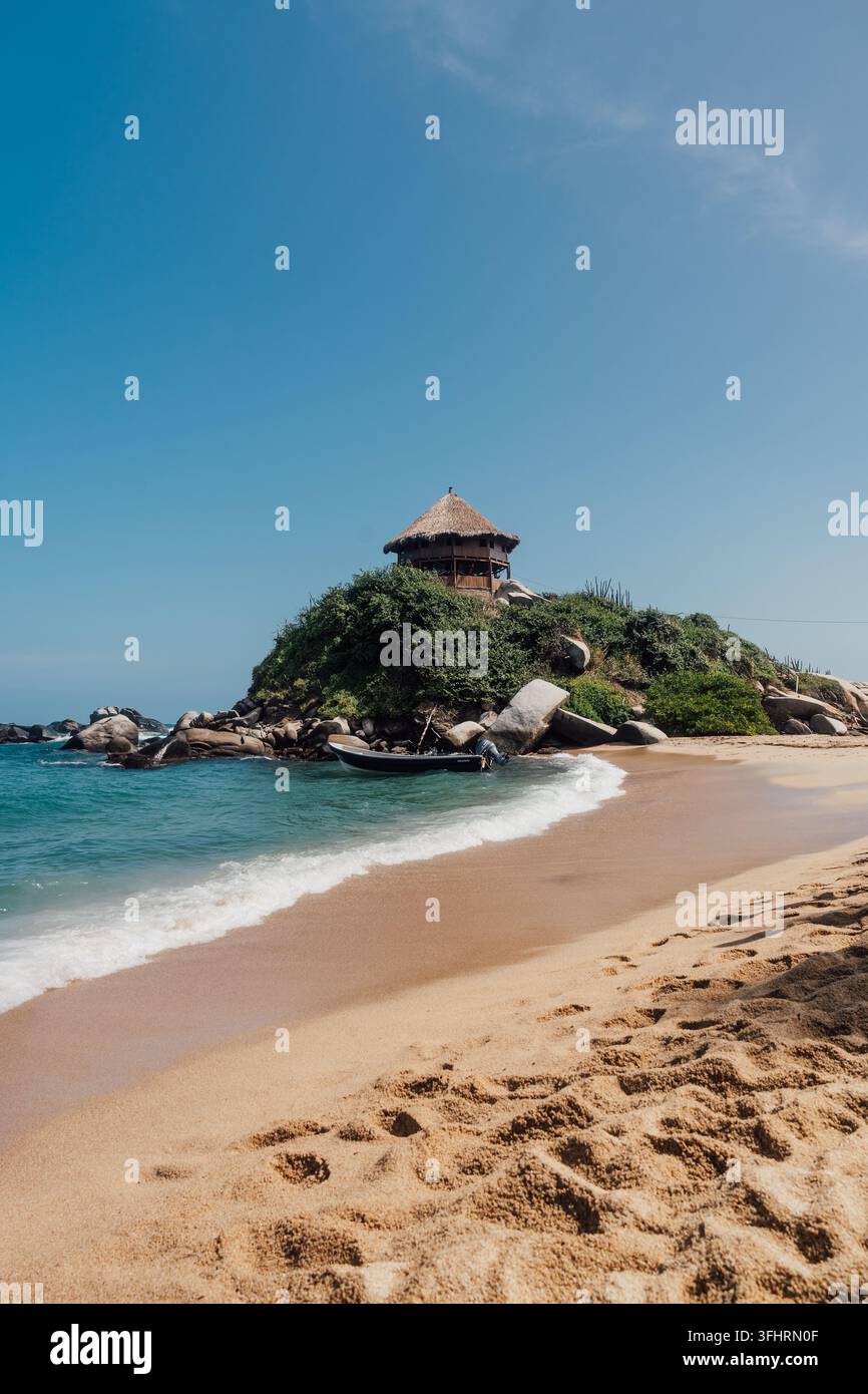 Famosa spiaggia di Cabo San Juan nel Parco Nazionale di Tayrona, Colombia Foto Stock