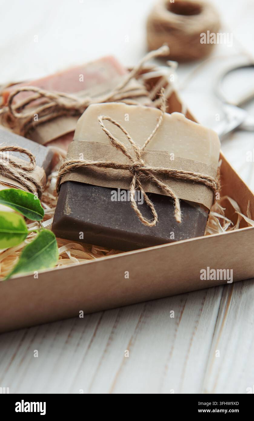 Fatti a mano le barre di sapone Foto Stock