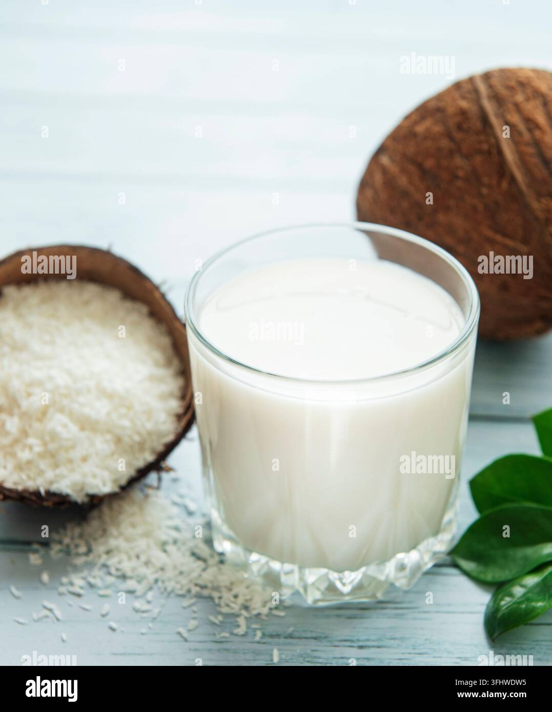 Latte di cocco fresco Foto Stock