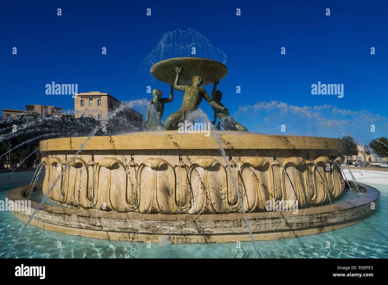 Malta - la Valletta, Fontana del Tritone Foto Stock
