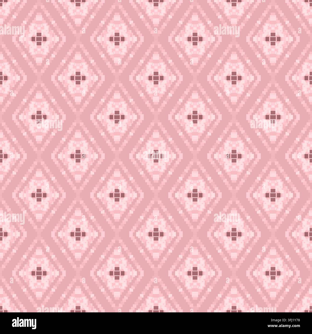 Modello geometrico rosa sottile disegnato a mano per sfondo di carta da imballaggio in tessuto per bambini Foto Stock