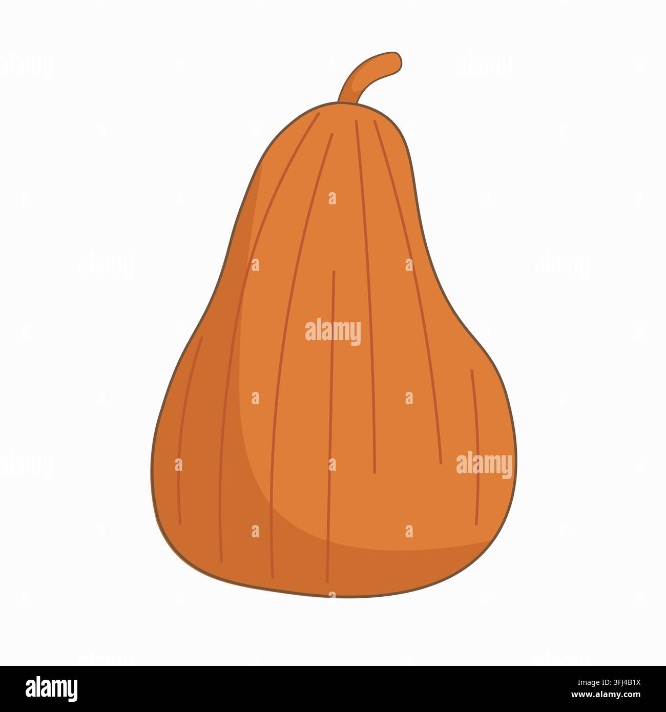 Un riccio maturo, arancione, allungato e a forma di pera. Icona vettoriale. Illustrazione Vettoriale