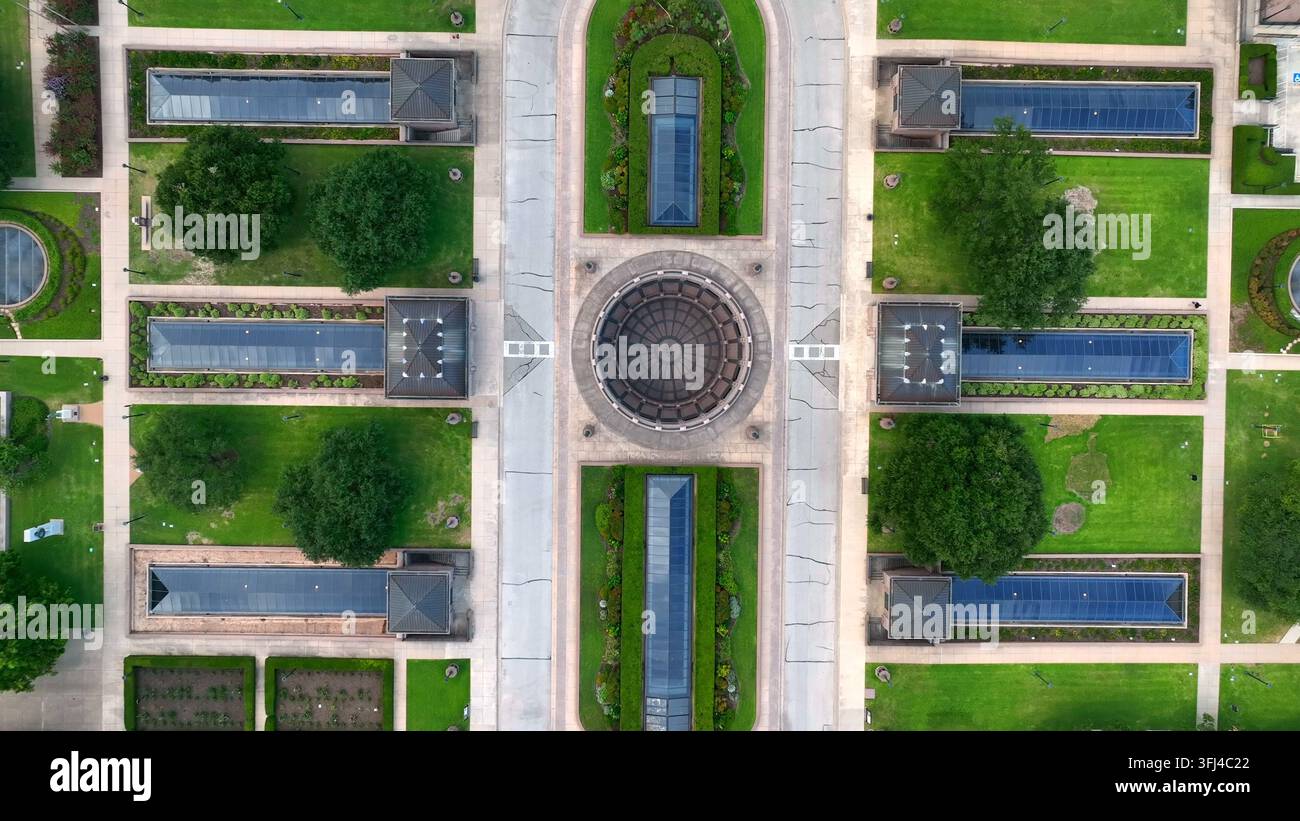 Veduta aerea dall'alto della parte sotterranea degli uffici del Campidoglio dello Stato del Texas per politici e legislatori, Austin. Foto Stock