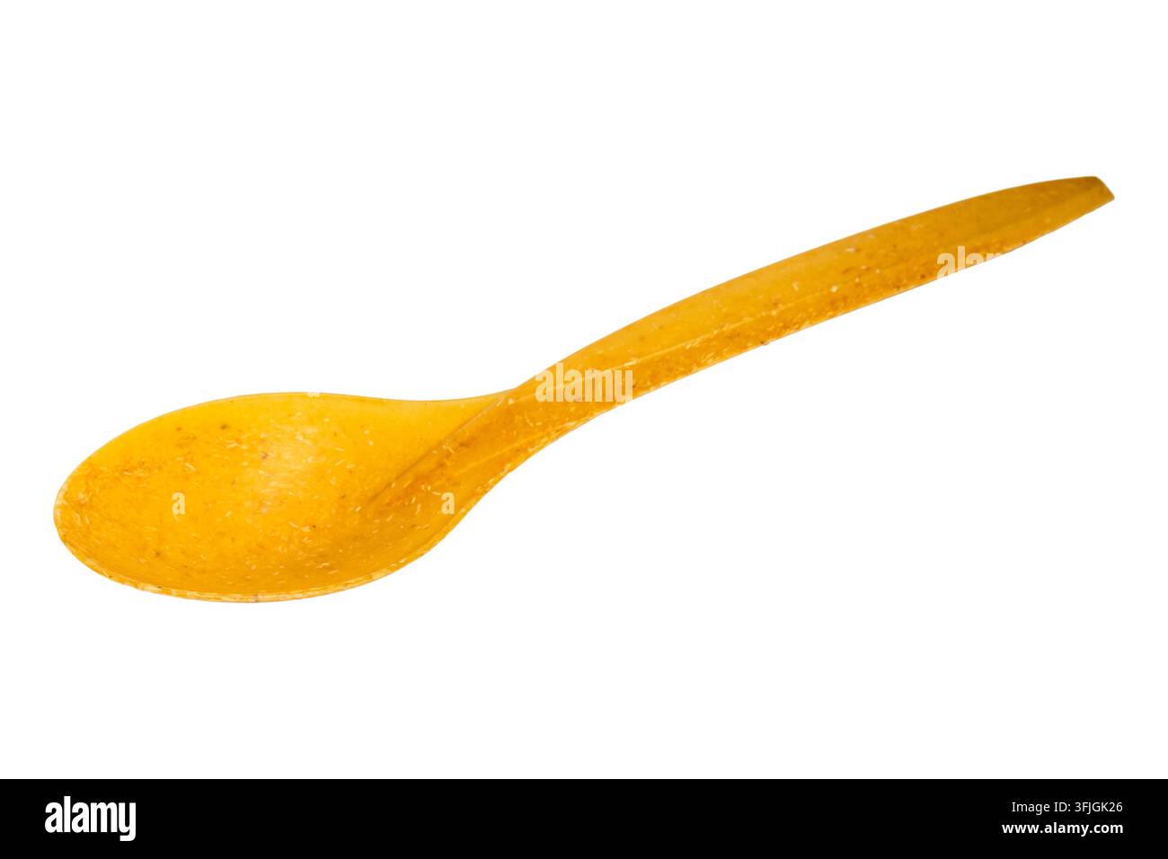 Cucchiaio biodegradabile ecologico realizzato in materiale composito vegetale sostenibile Foto Stock