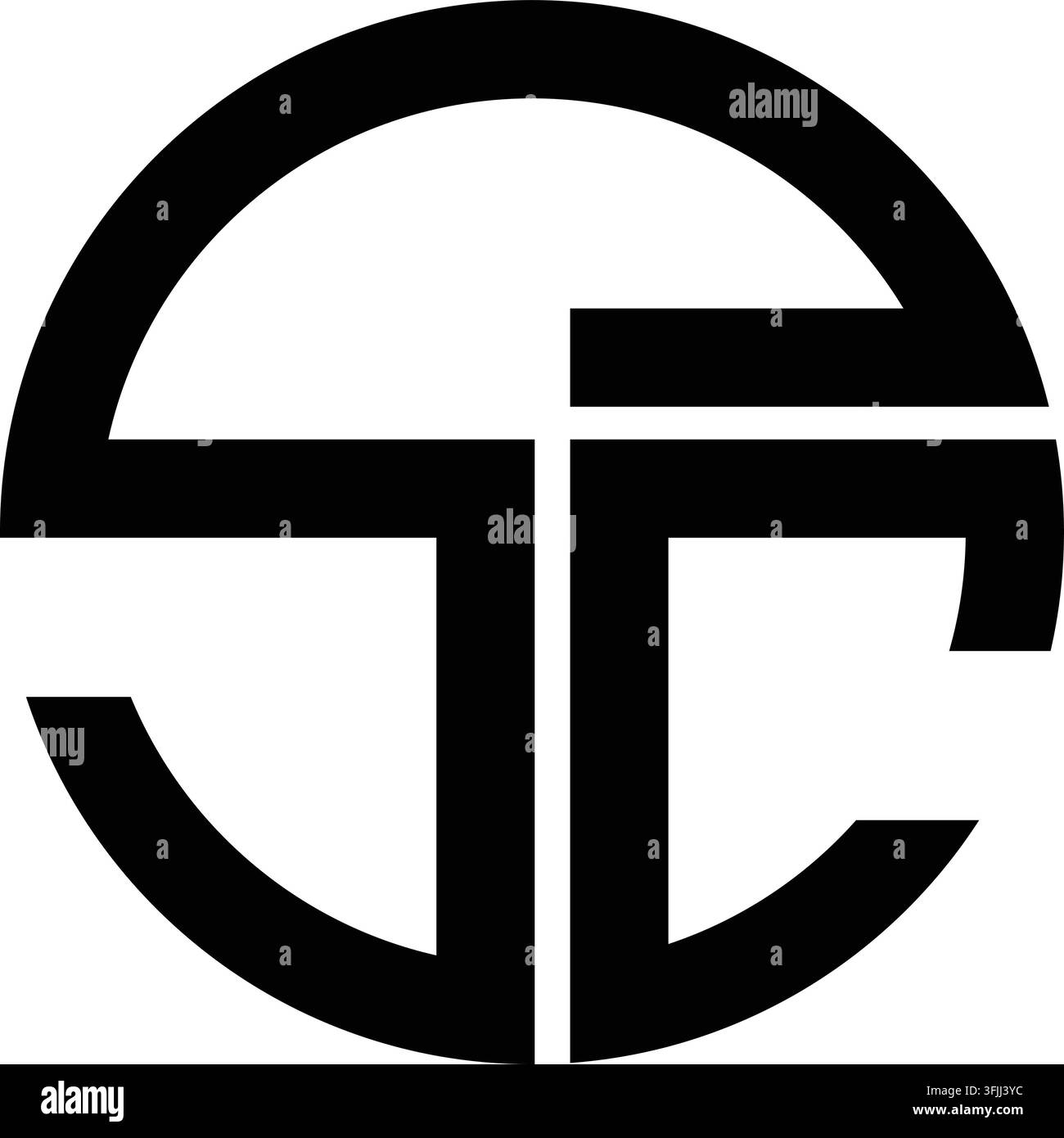 Logo a lettere SC per marchio di abbigliamento e negozio minimalista Illustrazione Vettoriale