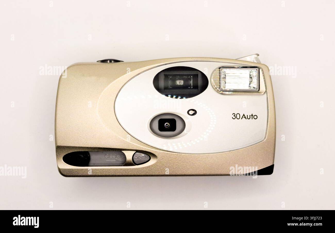 Una fotocamera compatta punto-e-spara retro in pellicola Foto Stock
