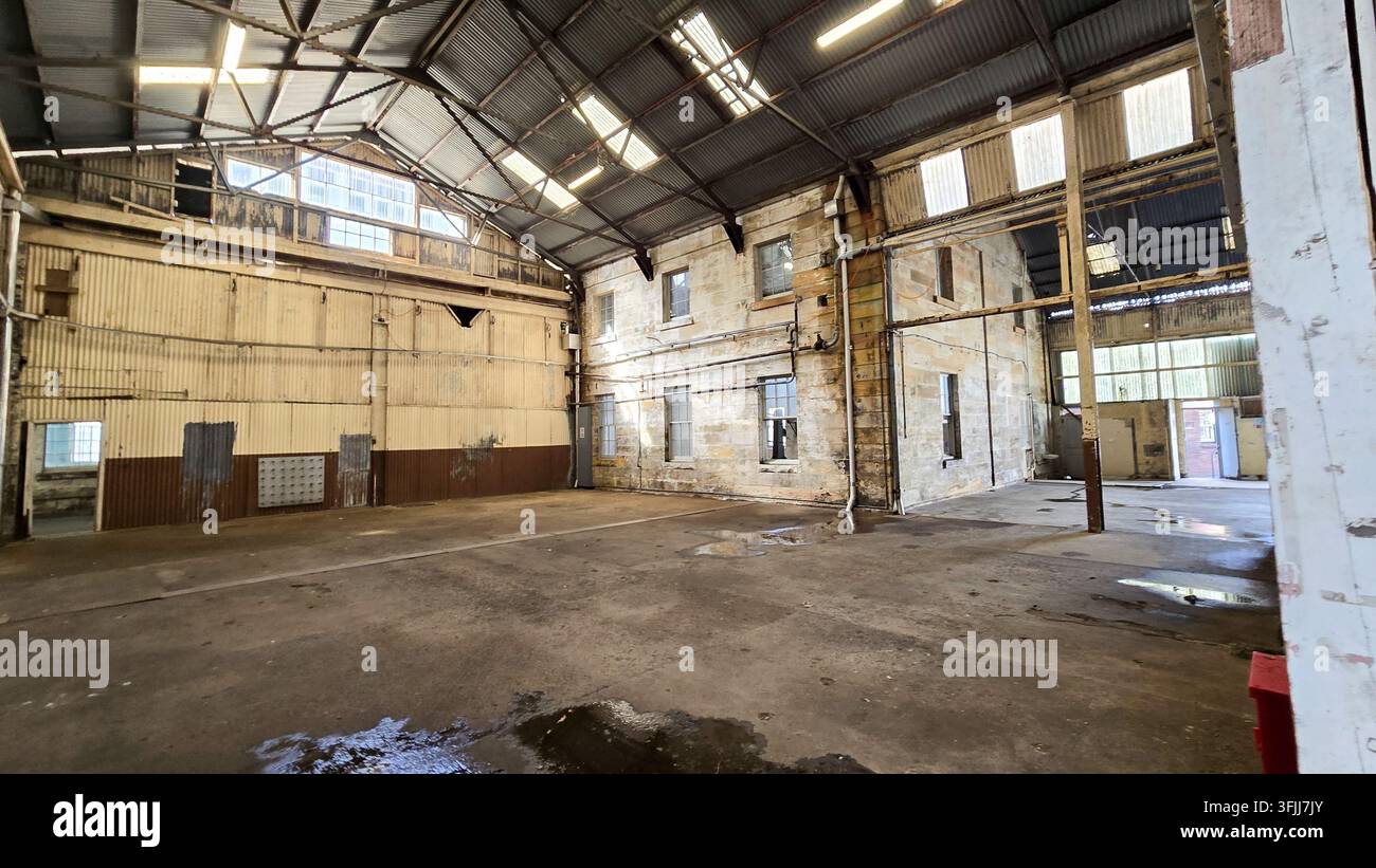 Fabbrica di costruzione e riparazione navale, sito penitenziario di Cockatoo Island, Australia Foto Stock