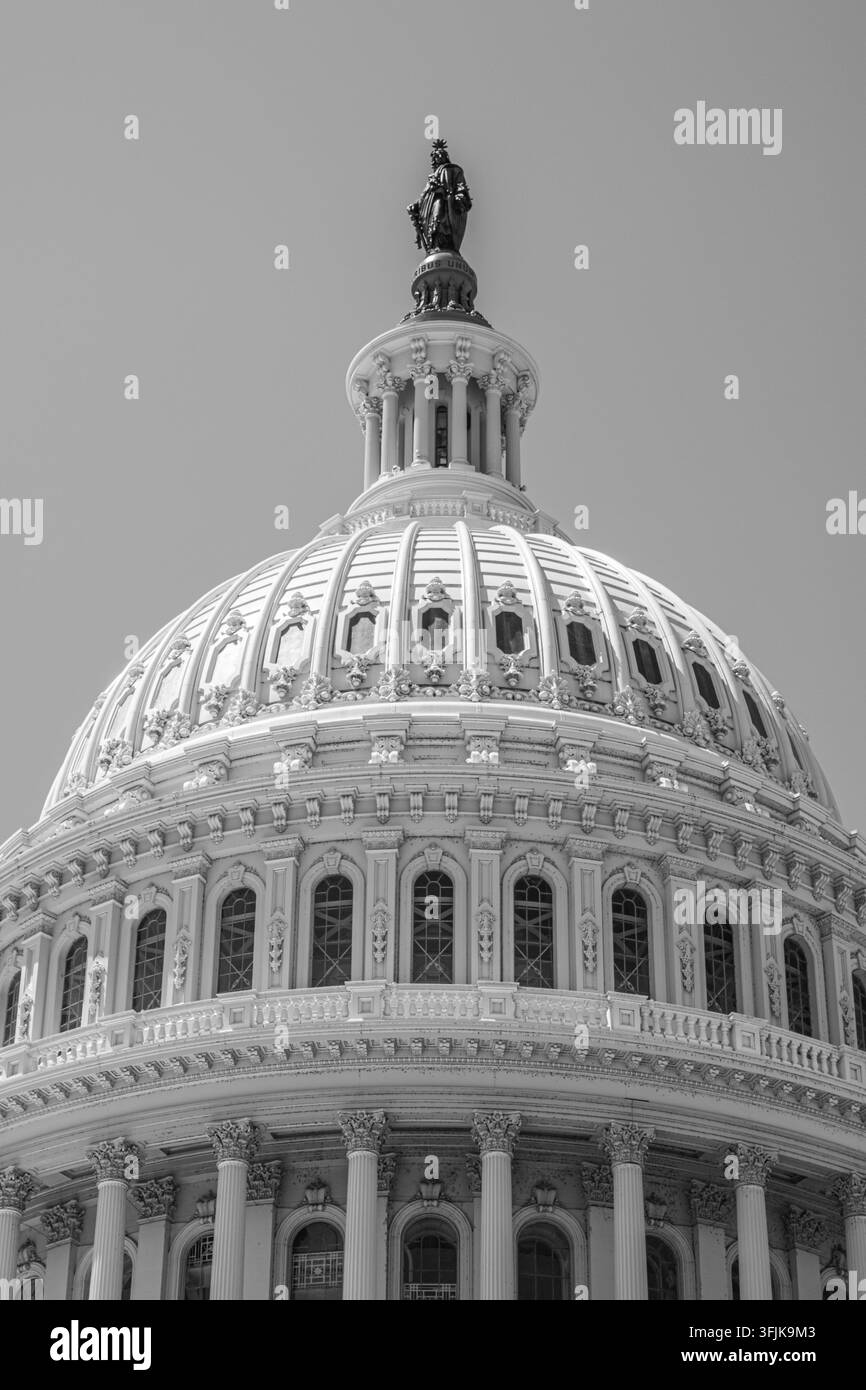 Foto in bianco e nero del Campidoglio degli Stati Uniti a Washington, DC. Foto Stock