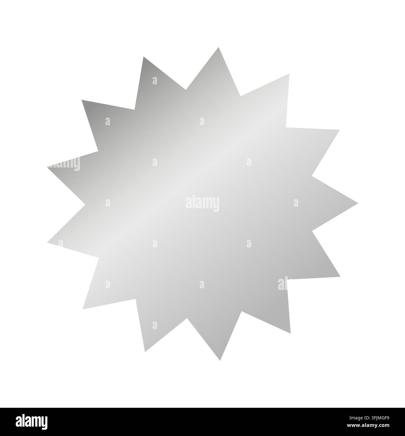Set di badge color argento lucido con forma rotonda e gradiente metallico isolato su sfondo bianco, perfetti per premiazioni e progetti certificati. Illustrazione Vettoriale