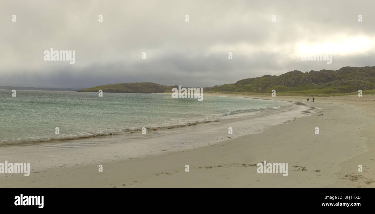 Lunga spiaggia sabbiosa scozzese sull'isola di Lewis Foto Stock