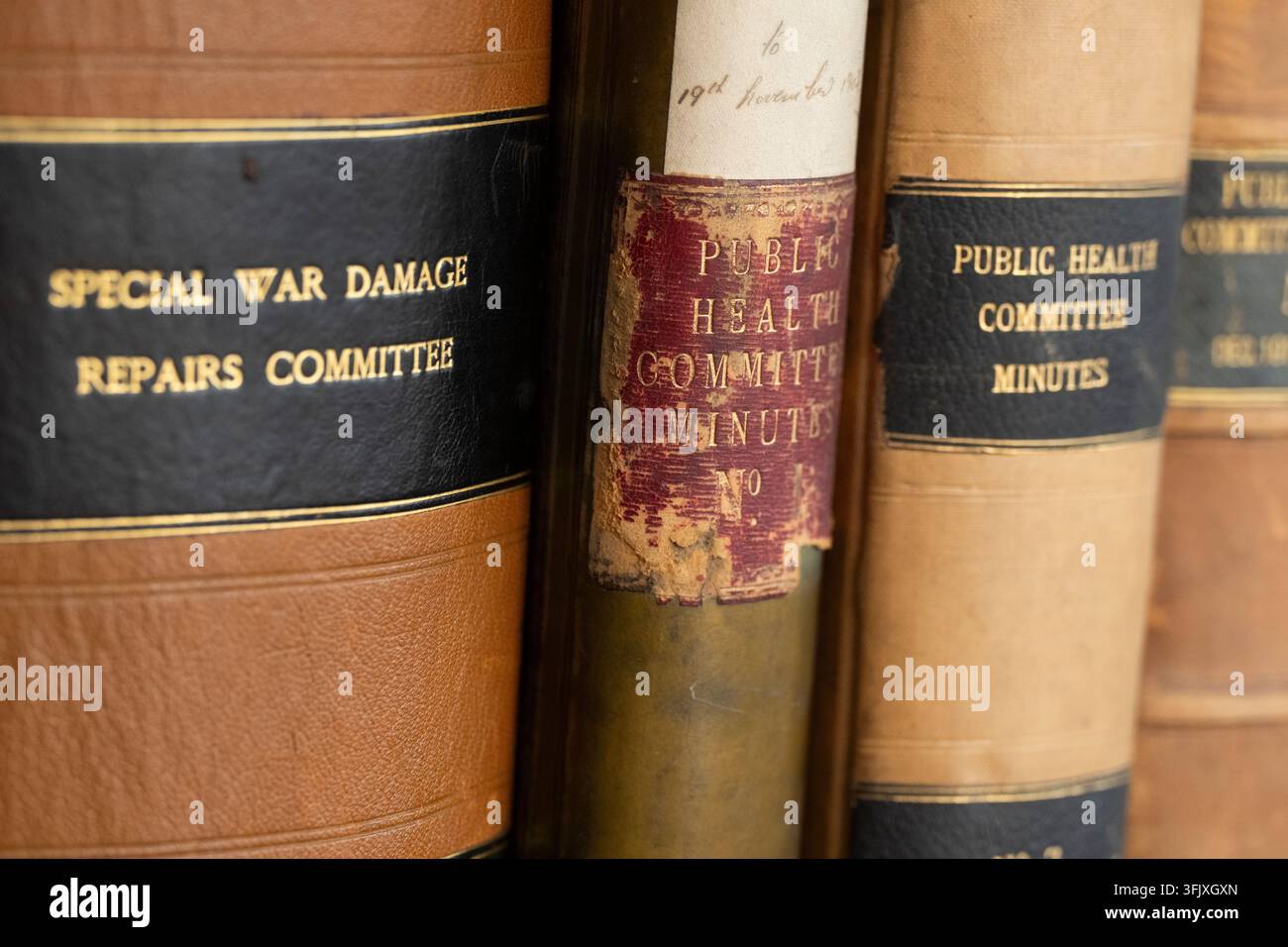 I registri storici del comitato sono conservati nella Biblioteca di Riferimento di Battersea, classificata di Grado II, Altenburg Gardens, Londra, per preservare la storia locale. Foto Stock