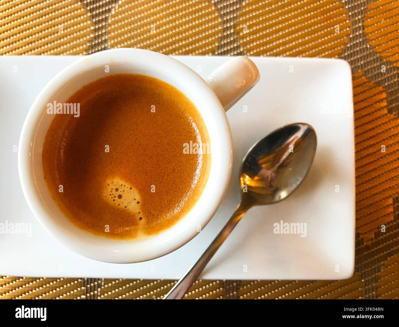 Tazza di caffè. Vista da sopra. Foto Stock