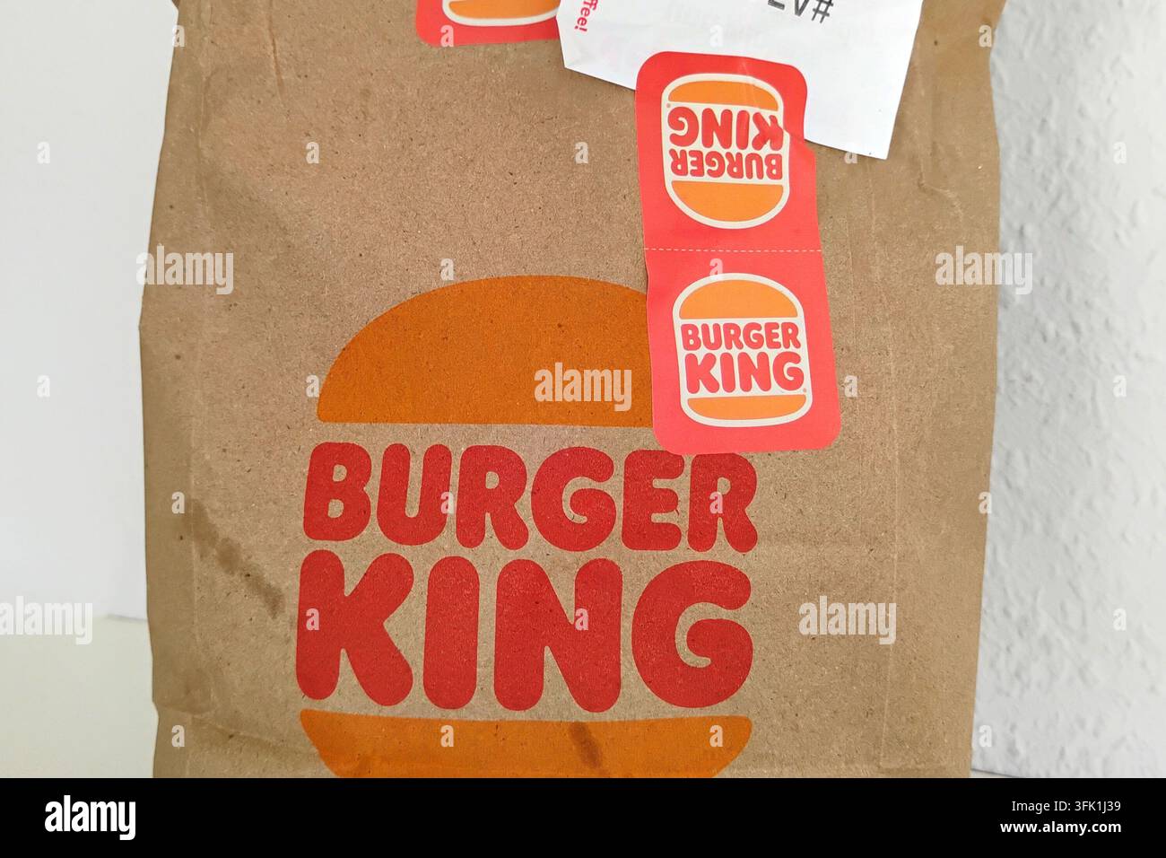 Burger King / Logo / Consegna / Servizio di consegna / Fast-food Foto Stock