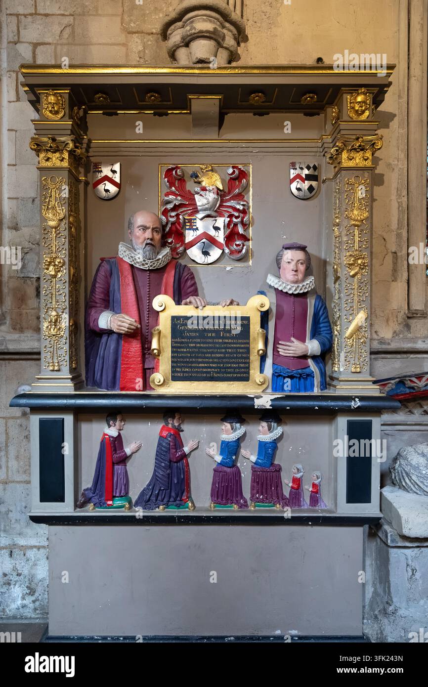 Il monumento di John Trehearne, Cattedrale di Southwark, Londra, Regno Unito Foto Stock