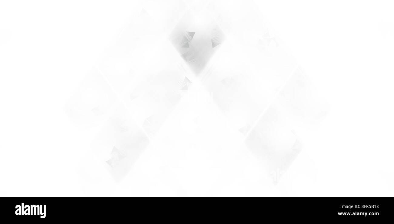 Un design astratto minimalista con forme di diamante sottili e sovrapposte e texture triangolari morbide, che creano un'estetica pulita e moderna. Foto Stock