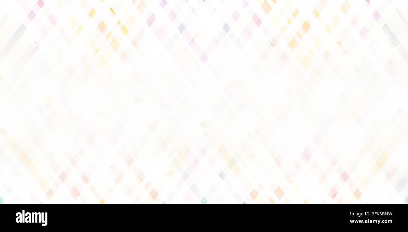 Un motivo a quadri astratto dai colori pastello morbidi con linee diagonali che si intersecano, creando un design geometrico leggero e arioso. Foto Stock