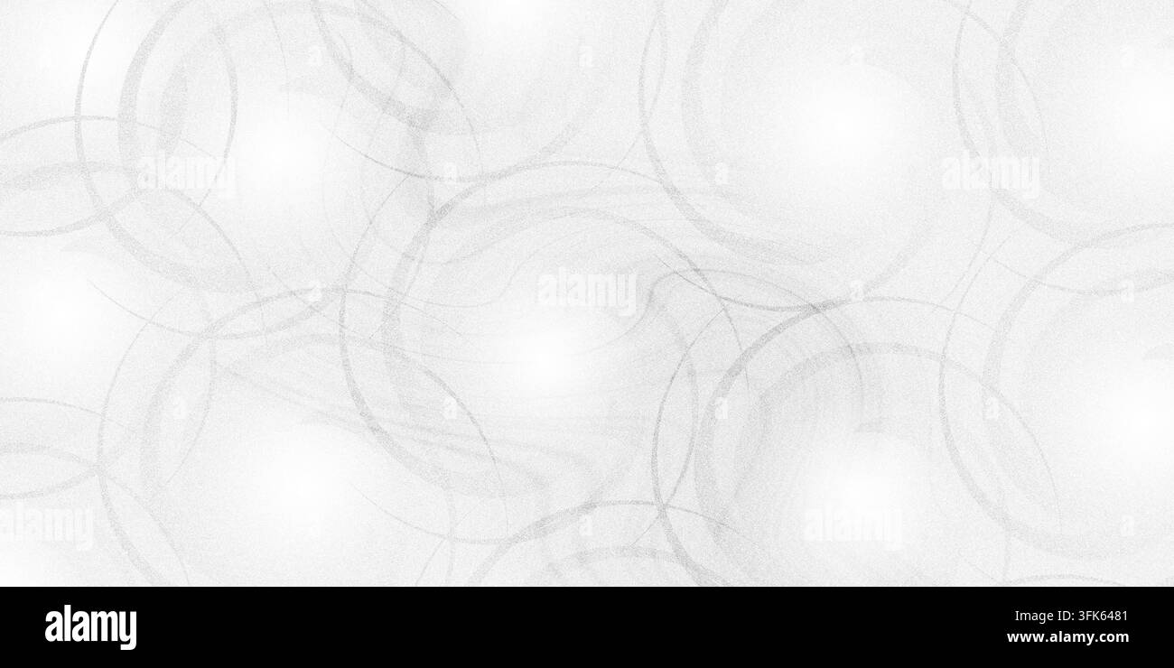Sfondo astratto con vortici circolari grigi disegnati a mano e texture di schizzo a matita. Foto Stock