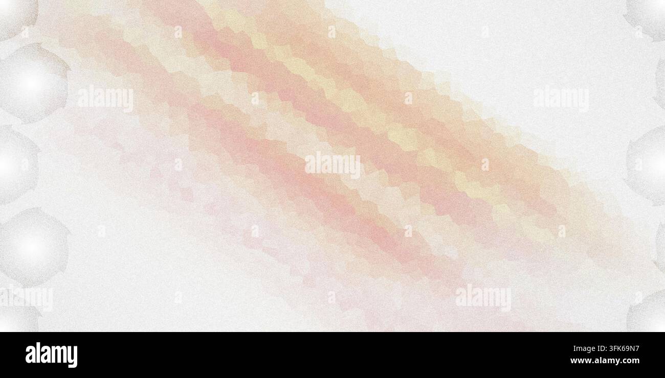 Sottile sfondo astratto con strisce diagonali acquerellate pesca e rosa, caratterizzato da un effetto granulo e da luci brillanti lungo il bordo Foto Stock