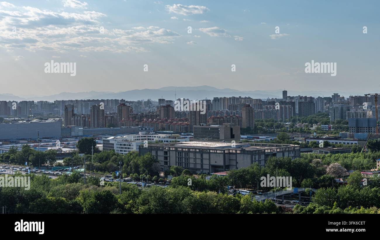 Paesaggio urbano di una comunità residenziale a Pechino, Cina Foto Stock