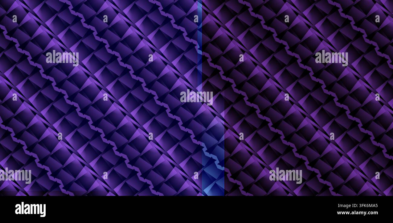 Sfondo texture astratto viola con pattern geometrici e forme moderne ripetitive nel design. Foto Stock