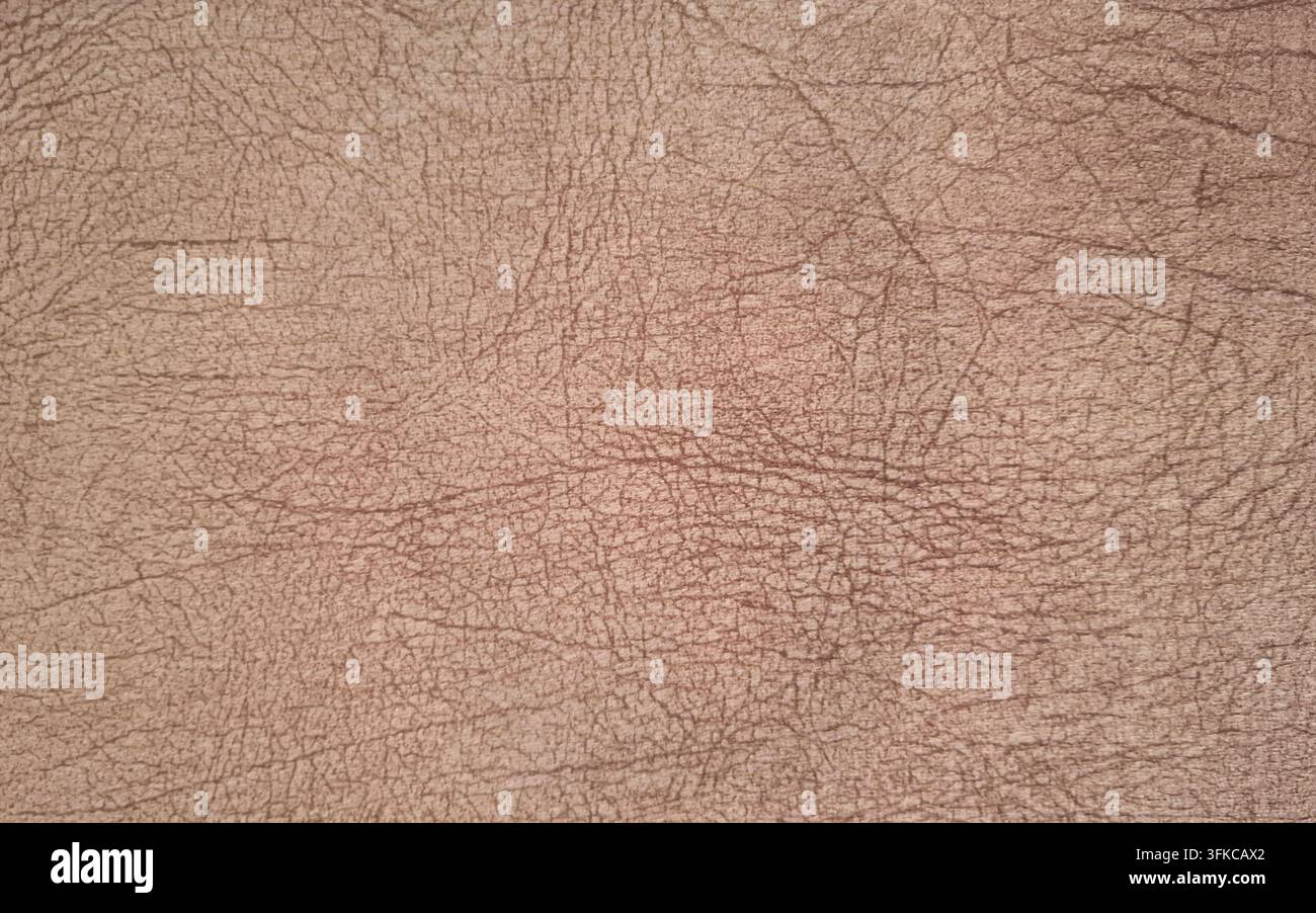 Sfondo in pelle marrone scuro con texture crepata, motivo a grana di ecopelle a tutto campo. Foto Stock
