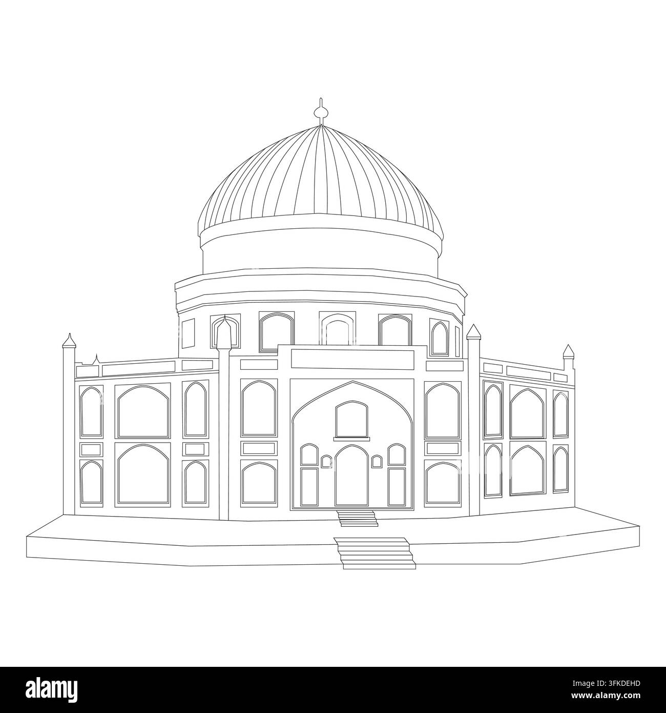 Mausoleo di Timur Shah a Kabul, Afghanistan Illustrazione Vettoriale